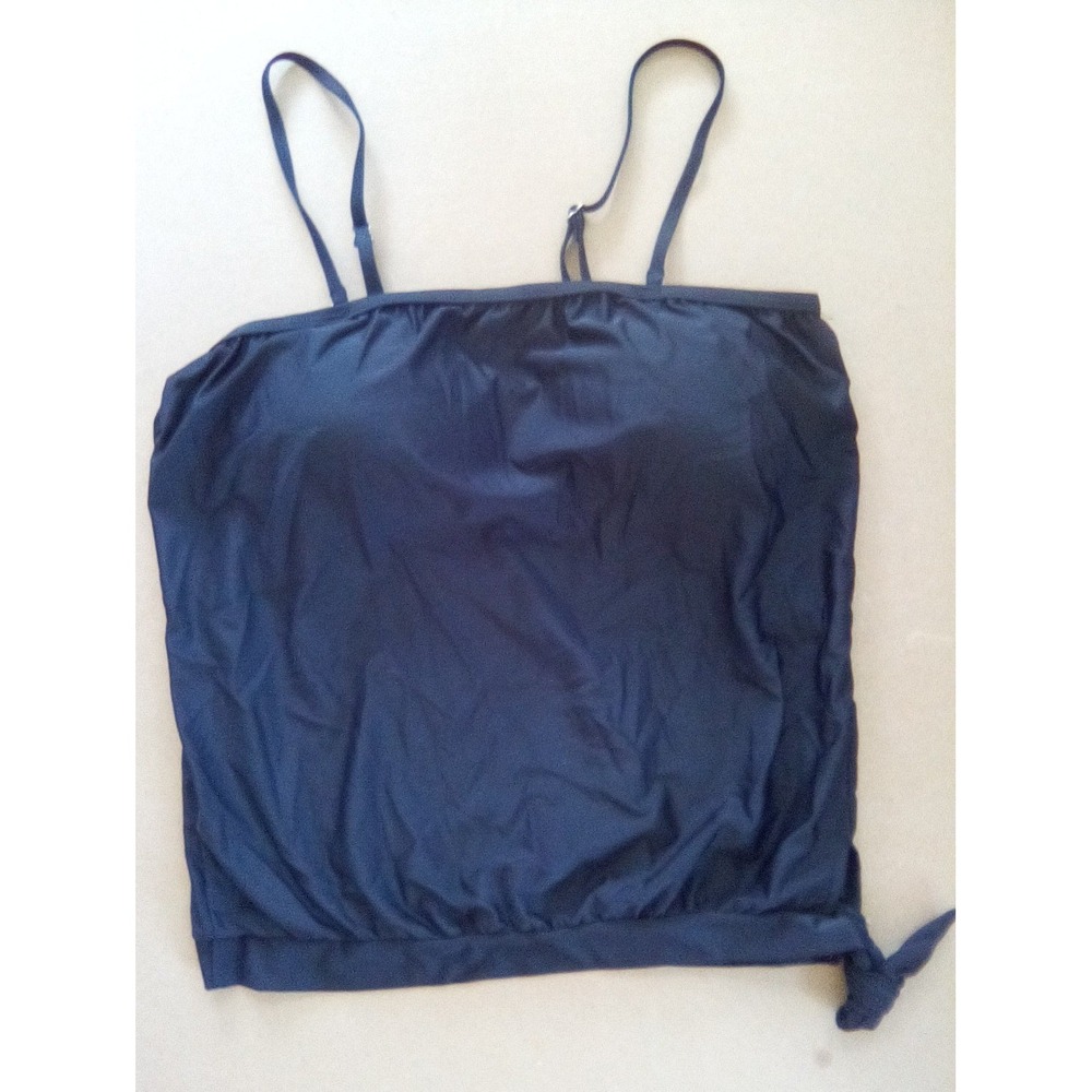 Holipick Black Tankini Top Adjustable Straps، Tie on the Side Women's Size Lg.